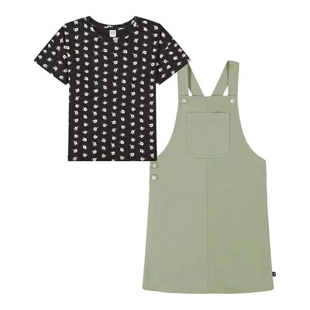 Gap Kids Skirtall Dress & Tee Size XS 4-5 Seagrass‎ - Picture 6 of 7